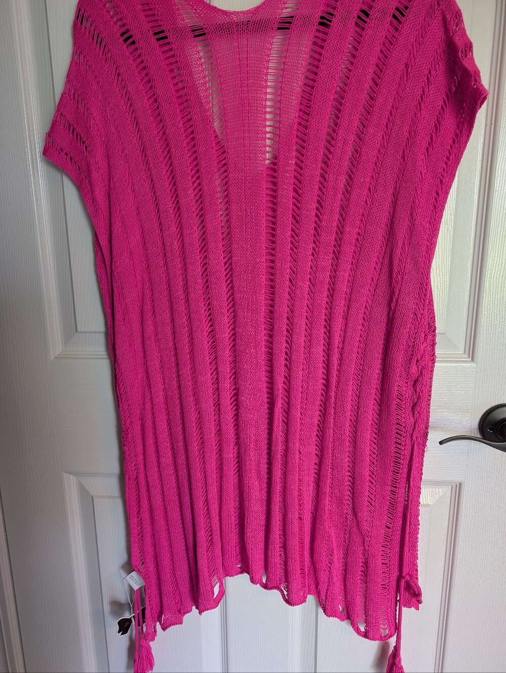 NWT - Pink Open Knit Beach Cover-Up